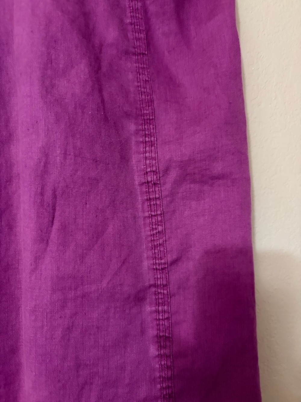 Ann Taylor LOFT Linen Midi Skirt Drawstring Waist Pockets Panel Stitch sz 10 - Picture 2 of 11